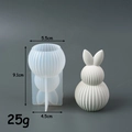 DIY striped faceless rabbit silicone mold for Easter candles with size and weight markers - Striped Double Ball Rabbit