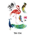 Waterproof temporary tattoo stickers with colorful watercolor flamingo and parrot patterns - Th-114 / 210*148mm
