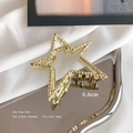 Golden star-shaped metal hair claw clip with textured hammered finish, 6.6cm length - Hammered Star / 6.6cm / Gold