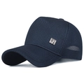 Berretto da baseball in mesh traspirante blu navy con placca in metallo cinese - Regolabile / Blu navy