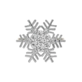 Silver snowflake napkin ring with sparkling crystal inlay on a clean white background - Silver Snowflake Style (Z1001-25)