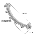 Bohemian silver curved 5-hole connector for DIY jewelry making with 38mm length - 38MM / Steel