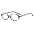 Occhiali da sole ovali vintage grigio trasparente con aste in metallo dorato eleganti - Grigio Trasparente Lenti Trasparenti
