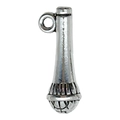 Antique silver microphone charm pendant in music theme for DIY jewelry making - 1Pc Microphone 21x7mm
