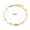 Detail of 18K gold clip chain necklace with tortoise resin link and 5cm extension - Paperclip Necklace (1198-项链) / 40cm+5cm Extension