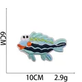 Cartoon fish embroidery patch with blue and orange threads measuring 10x6cm and 2.9g - Light Blue Cartoon Fish Style (6#)