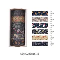 Christmas Washi Tape Set of 6 Rolls featuring Santa Gingerbread and Snowflake patterns - Retro Kraft Gingerbread Man Style (SDMC230816-12)