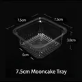 Vassoio quadrato trasparente per mooncake, dimensioni 7,5cm x 7,5cm, altezza 3cm - Vassoio Trasparente da 80g 7.5 / 100 pezzi per Confezione