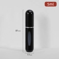 Atomizzatore di profumo nero da 5ml ricaricabile con finestra di livello liquido - Nero Lucido