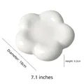 Minimalistische cremeweiße Blumen-Keramikschale für Schmuck, 18 cm Durchmesser, 4,2 cm hoch - Blumenteller