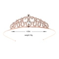 Serre-tête couronne en or rose pour filles avec strass étincelants et volutes - Couronne de luxe symétrique à volutes en or rose (Style 44)