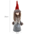 20cm Christmas Gnome ornament with red knit hat and grey snowflake patterned body - Grey Gnome