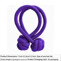 Detailed view of purple elastic knotted hair tie with thick woven texture and 17cm size - 9# Purple Knotted Hair Tie