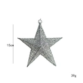 Stella di Natale da appendere con glitter argento, dimensione 15cm e peso 39g per decoro - 15CM / Argento