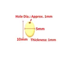 Golden oval stainless steel tag pendant for DIY jewelry, 10mm x 5mm size details - Polished Oval Tag 5x10mm / 18K Gold