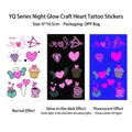 Leuchtende Herz-Tattoo-Sticker mit Amor und Diamanten für Festivals und Partys - YQ-005 (Dessert-Party)