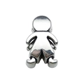 Silver-plated metal figure bead charm for DIY bracelet and necklace making projects - 1pc Little Boy