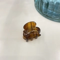 Mini amber acetate hair claw clip with tortoise shell pattern and handmade finish - 2.6cm / Amber
