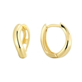 Orecchini a cerchio asimmetrici in argento S925 placcato oro 14K lucido da donna - Argento S925 Placcato Oro 14K / Oro
