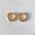 Classic 20mm 18K gold plated stainless steel hoop earrings with 4mm width for women - 20mm / Gold (NE93145)