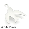 Pendentif hirondelle en acier inoxydable argenté brillant de 14x11mm - Couleur Acier (14*11mm)