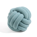 Blue lamb wool woven knot ball pillow for sofa and home decoration on white background - Light Blue