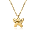 Collar minimalista con colgante de mariposa dorada en acero de titanio para mujer - Dorado