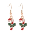 Christmas candy cane drop earrings with green bow and sparkling rhinestone detail - 6. Golden Cane