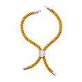 Ginger braided rope bracelet featuring silver Tree of Life charm with clear crystals - Bracelet: 25