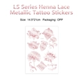 Metallic rose gold henna mandala lace temporary tattoo sticker sheet size 14.5x21cm - Henna Style Mandala Style (LS-008)