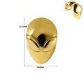 Goldener Alien-Kopf Edelstahl Magnet-Ohrgewicht, Größe 22,1 mm x 14,6 mm - Edelstahl / Alien / Gold