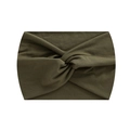 Army green wide yoga headband with stretch knit fabric and twist knot design for sports - Army Green