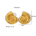 Detailansicht der 18K vergoldeten Muschelohrringe mit den Maßen 46,5 mm Höhe und 36 mm Breite - Spirale Nautilus Ohrringe (YYE023532)