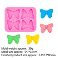 Pink silicone mold for bow-shaped fondant and cake toppers with polka dot patterns - 1#B919 4-Cavity Bowtie / Pink