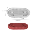 Oval silicone mold for striped trays and candle holders with dual circular slots - Oval Striped Candle Holder Tray Mold 002