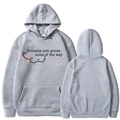 Gray long sleeve hoodie with colorful Christmas lights and tired jingle print - S / Light Gray