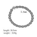 Bracciale a catena in acciaio inossidabile argento da 5,6mm con maglie rettangolari chic - LA06-Catena per orologio da donna-Acciaio
