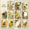 Vintage Bee Manor journal stickers with sunflower and floral motifs on light paper - 1 Bee Manor