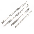 Juego de cuatro cadenas de extensión de acero inoxidable plateado para joyería artesanal - 5cm (4x3mm) / Color Acero