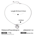 Collana in acciaio inossidabile argento lucido con ciondolo ad anello intrecciato - Argento (JDN2403011-S)