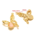 Gold butterfly pendant with pink stone inlay 25mm size for DIY jewelry making - 25mm Gold Butterfly - Rose Pink
