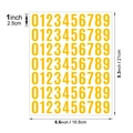 Yellow 1 inch vinyl number stickers sheet with dimensions 6.6 x 8.3 inches for numbering - Orange