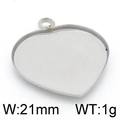 Base de colgante de corazón en acero inoxidable plateado para joyería DIY de 21 mm - 21mm / Color Acero(KLJ4173-Z)