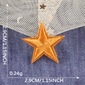 Golden embroidered star patch with dense stitching for clothing, 2.9cm size - Gold
