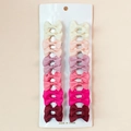 Set of 12 gradient grosgrain ribbon bow hair clips for babies in cream to wine red tones - Wine Red Gradient 12Pcs Set