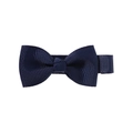 Dark blue grosgrain ribbon bow hair clip for girls with non-slip fabric-wrapped base - Navy Blue (1)