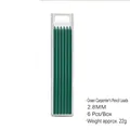 6 pieces of 2.8mm green deep hole carpenter pencil refills in a clear storage box - Green Lead Refills (6 Pcs/Box)