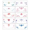 Sparkly mermaid and unicorn temporary tattoos for kids with flower and butterfly designs - Glitter Chinese Style Face Sticker B-10 Sheets