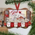 Acrylic Christmas ornament featuring religious jars and red bird in green pine branches - Bible Verse-Colored Jars