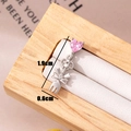 Orecchino a cuore e forchetta in argento con gemma rosa e fiocco, lungo 1,9cm - Cuore Zirconia Fiocco Forchetta / Rosa (Pezzo singolo)